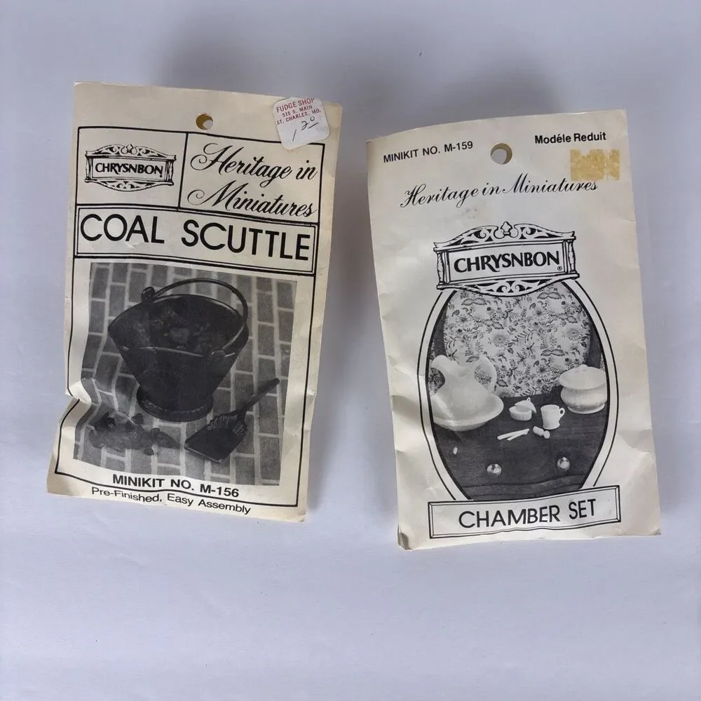 Chrysnbon Heritage in Miniatures Coal Scuttle M-156 & Chamber Set M-159